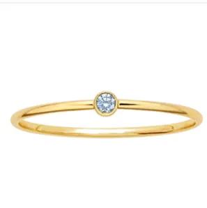 Blue Topaz Stackable Gold Ring