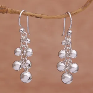 Bola Beauty Sterling Silver Orb Dangle Earrings from Bali