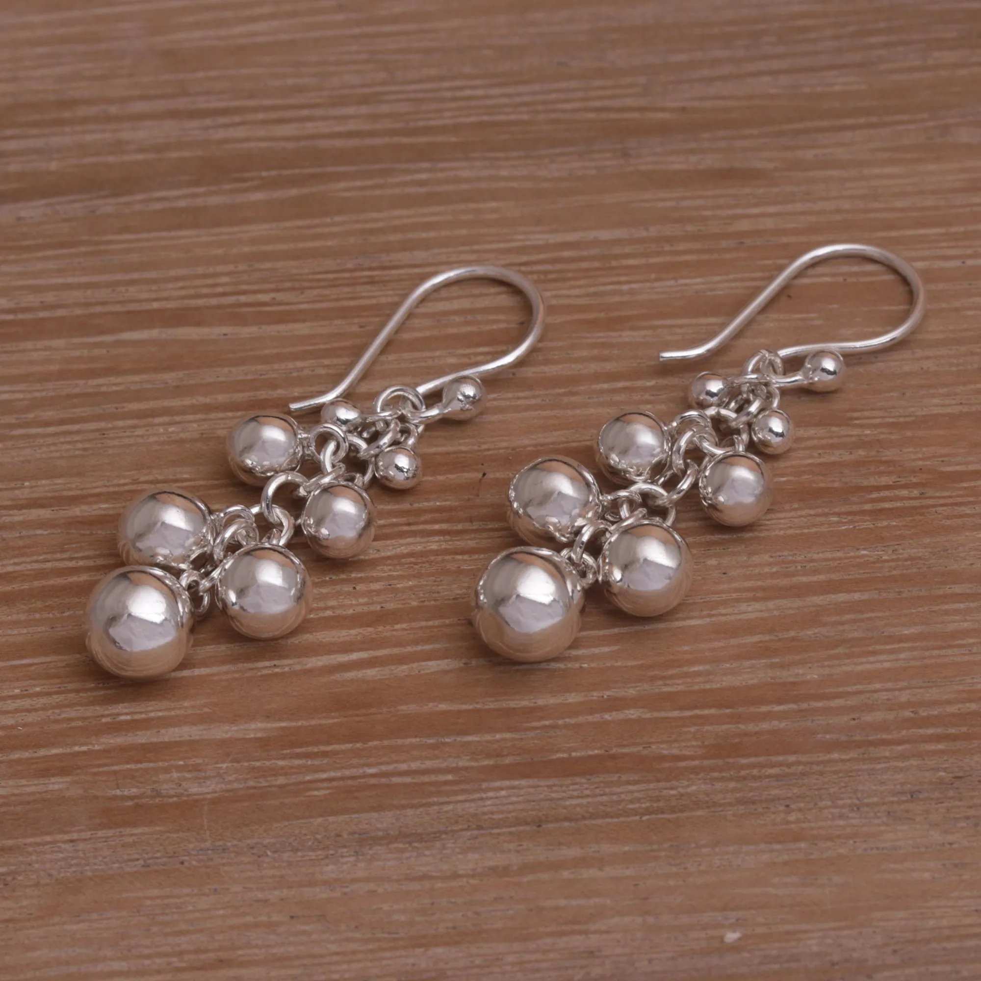 Bola Beauty Sterling Silver Orb Dangle Earrings from Bali