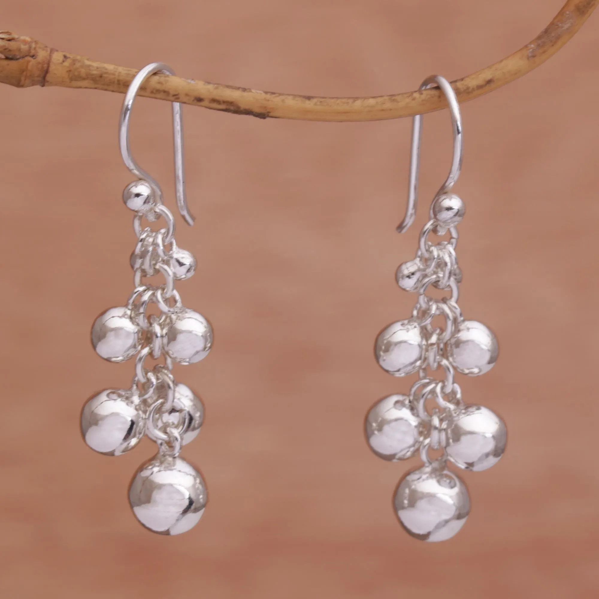 Bola Beauty Sterling Silver Orb Dangle Earrings from Bali