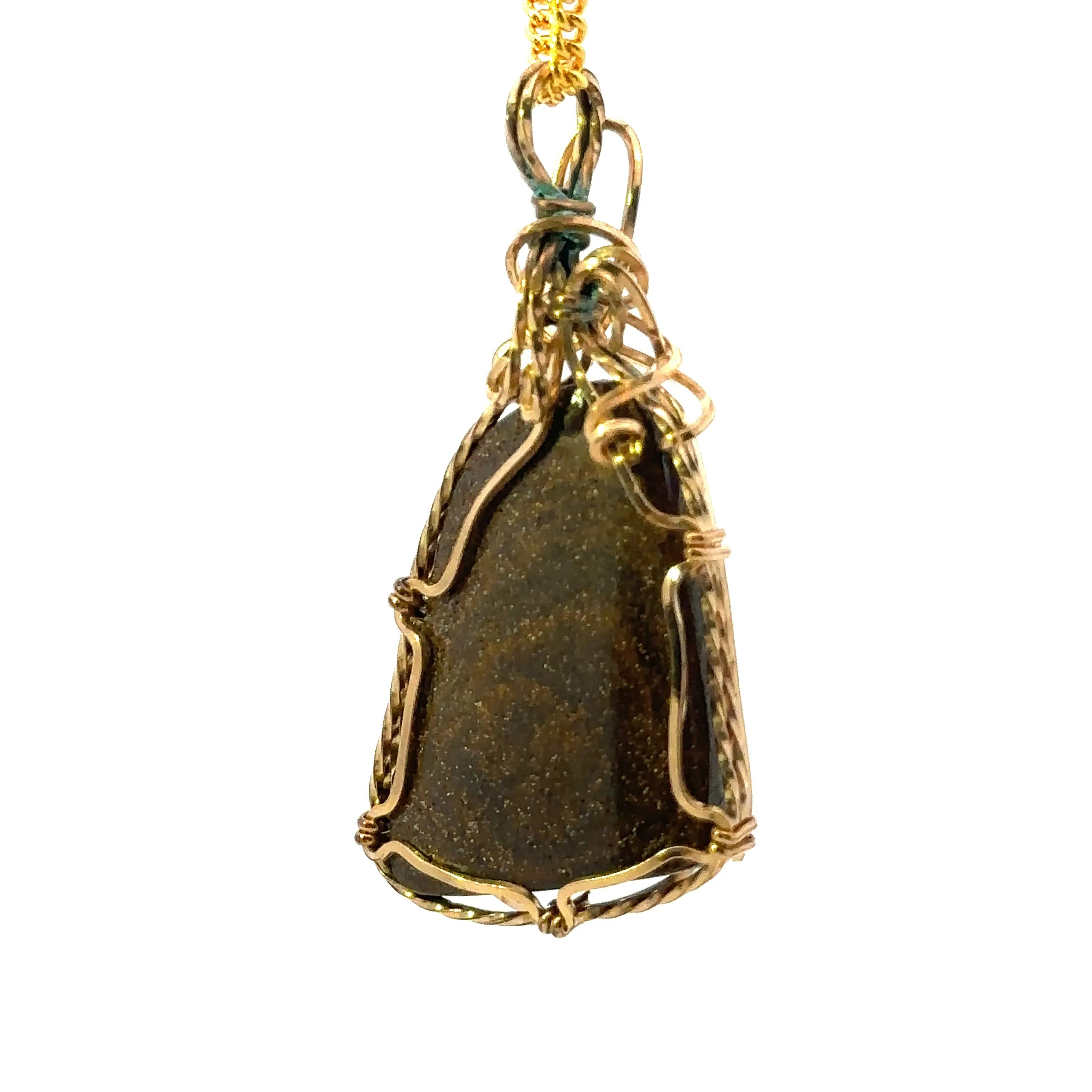 Boulder Opal Pendant set in 9ct Yellow Gold