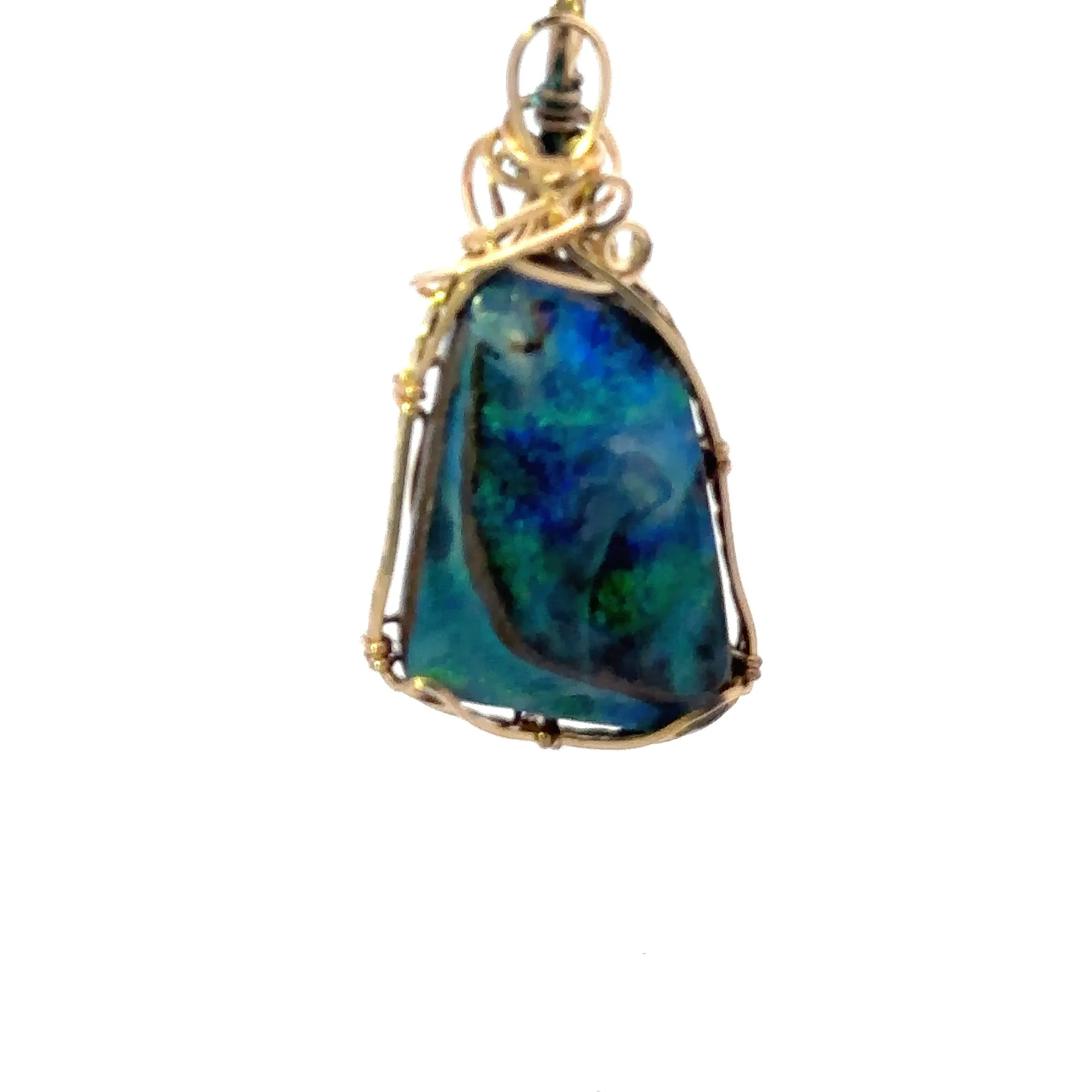 Boulder Opal Pendant set in 9ct Yellow Gold