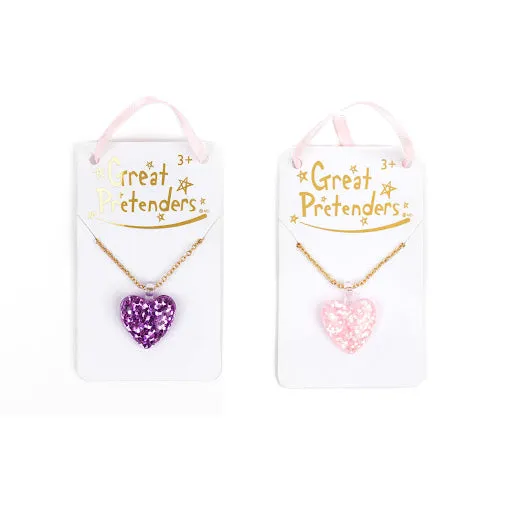 Boutique Glitter Heart Necklace