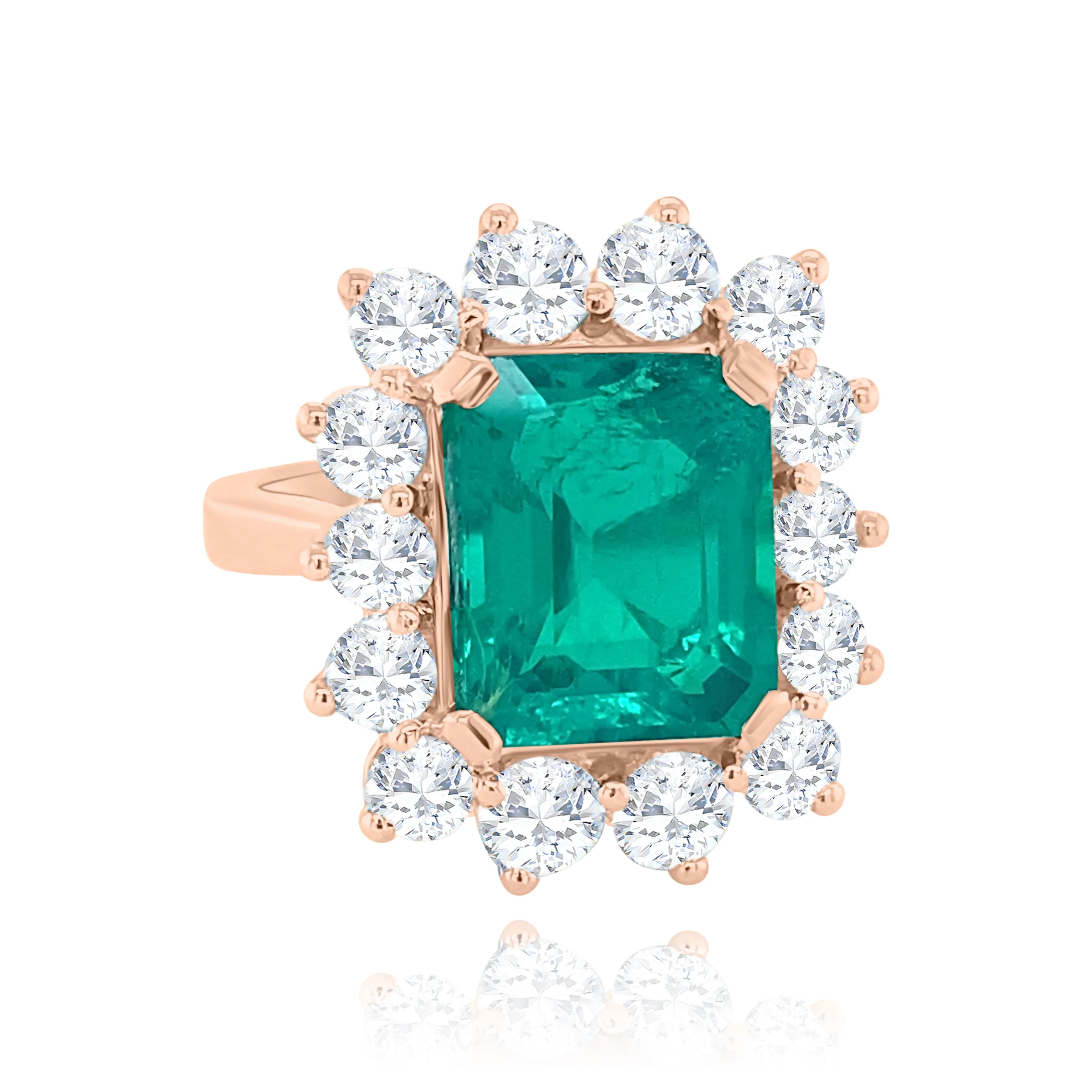 Brilliant Cut Diamonds & Emerald "Splendid " Ring