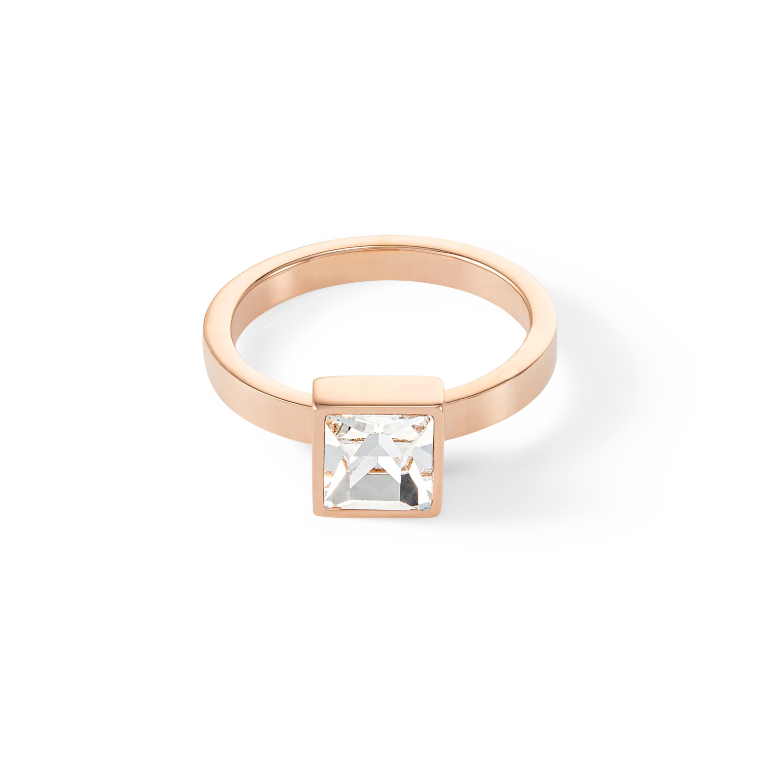 Brilliant Square big ring roségold crystal