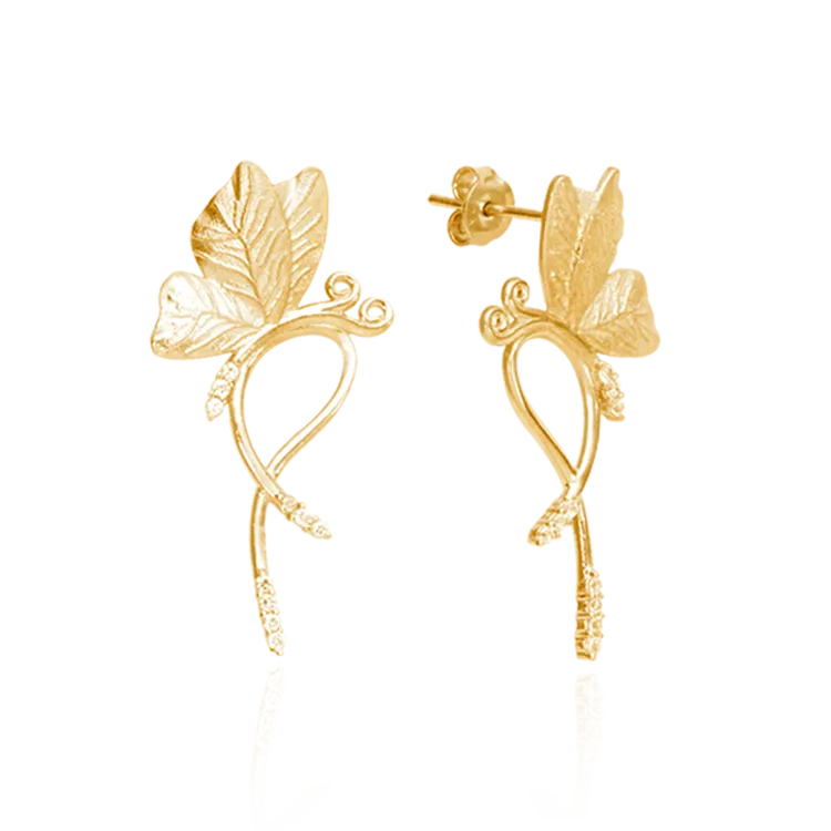 Butterfly on Vine Earrings