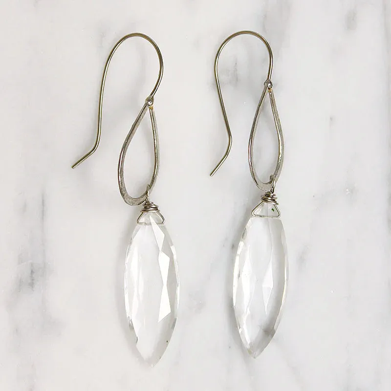 Cairo Sparkling Crystal & White Gold Earrings by brunet