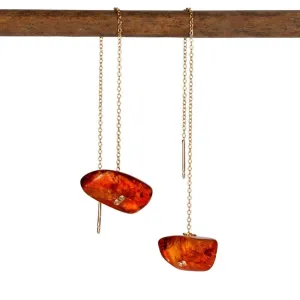 CAMILLA WEST JEWELLERY 'Reflected Sunlight' Red Amber Earrings