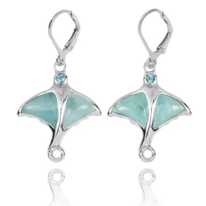 Caribbean Larimar Stingray Earrings - Miami