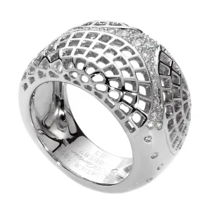 Cartier Paris Diamond White Gold Cocktail Ring Size 6 1/2