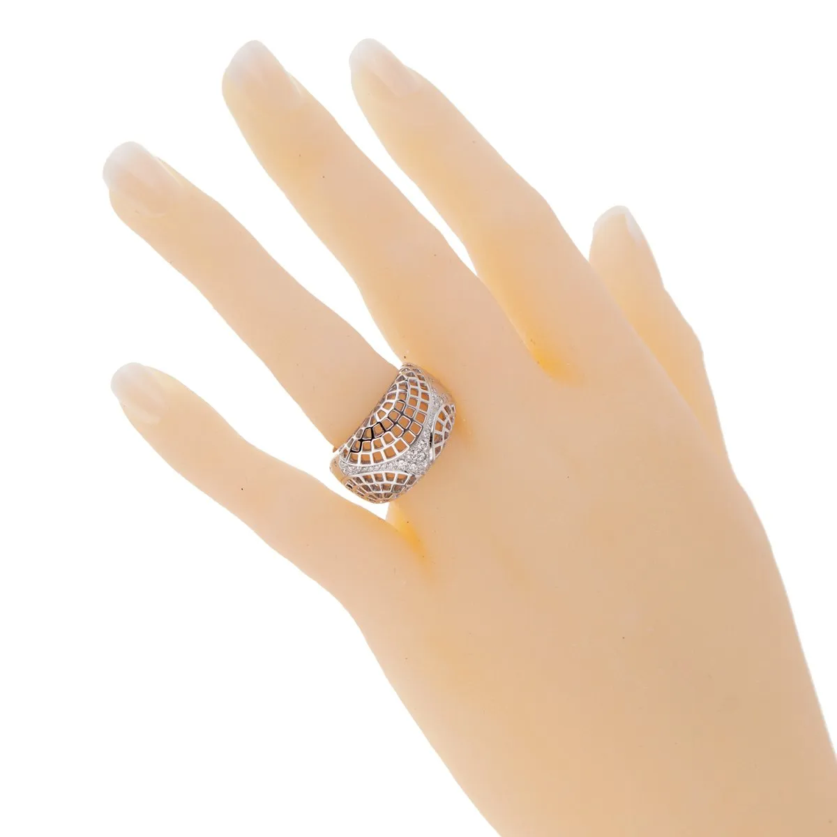 Cartier Paris Diamond White Gold Cocktail Ring Size 6 1/2