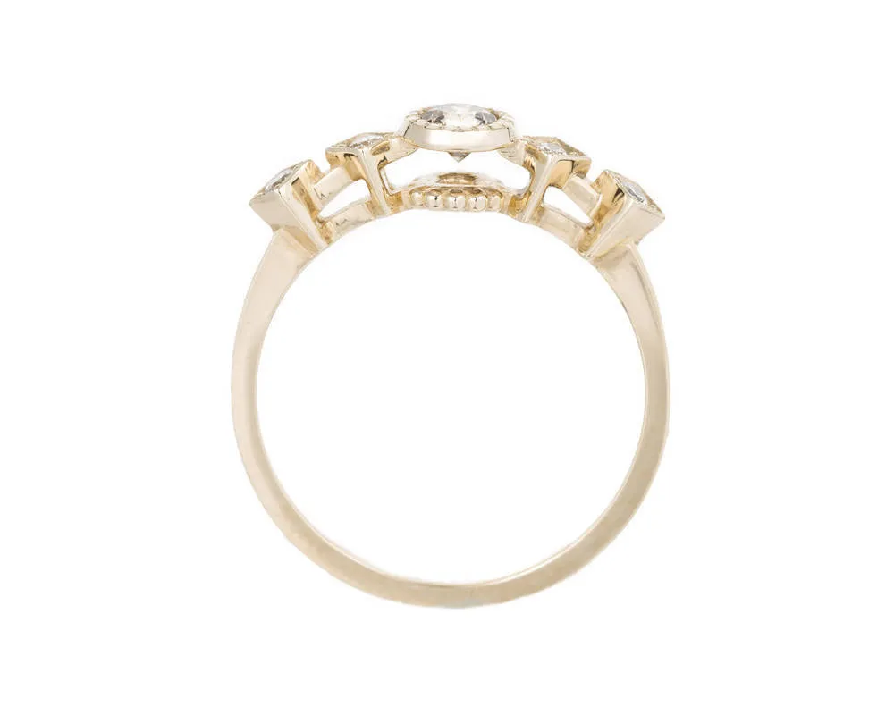 Champagne Diamond Echo Ring