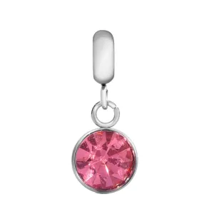 Children's 'October Birthstone' Pink Rose Coloured Crystal Drop Charm