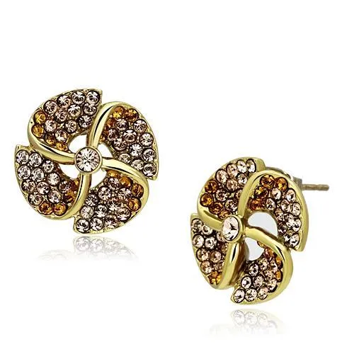 CJG2224 Stainless Steel Top Grade Crystal Earrings