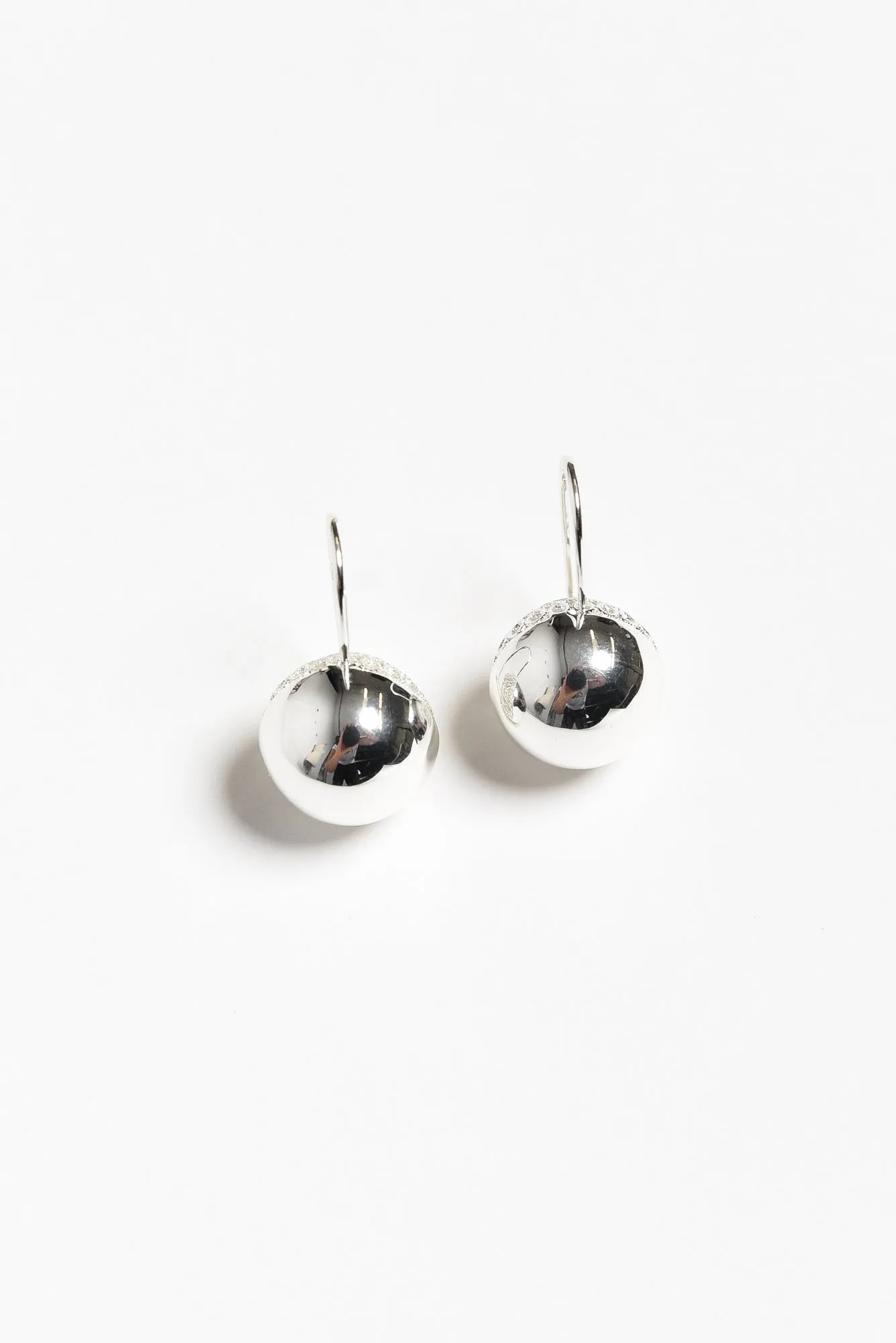 Cleo Silver Ball Hoop Earrings