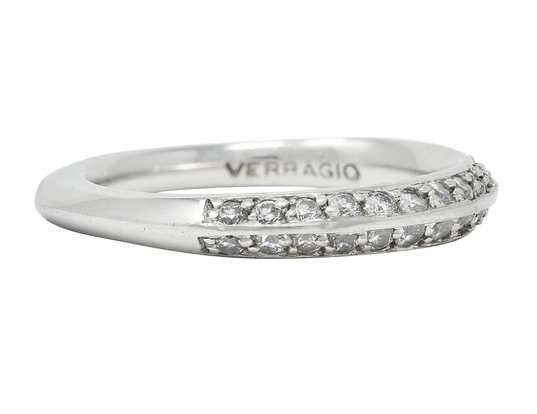 Contemporary 0.30 CTW Diamond Platinum Knife Edge Band Ring