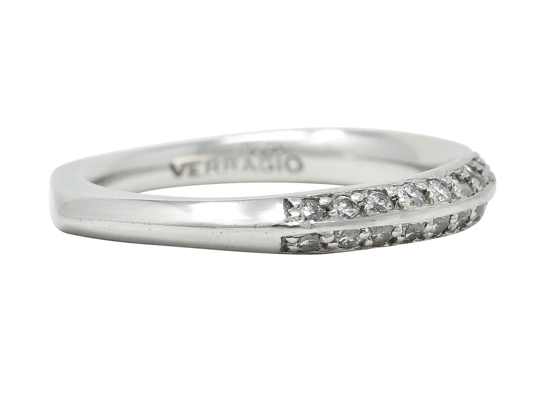 Contemporary 0.30 CTW Diamond Platinum Knife Edge Band Ring