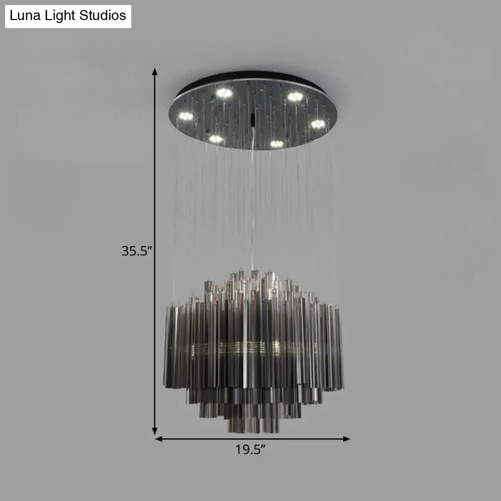 Contemporary Black Crystal LED Hexagon Pendant Light - 31.5"/35.5" Width Ceilng Fixture