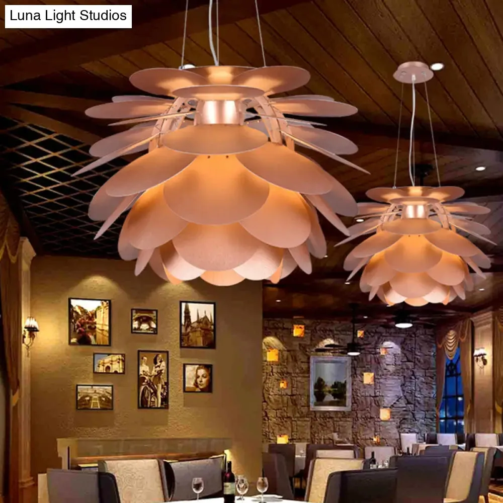 Contemporary Copper Hanging Pendant Light for Restaurants - Pinecone Metal Finish