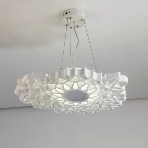 Contemporary Honeycomb Pendant Light- White Resin- 1-Head Ceiling Fixture