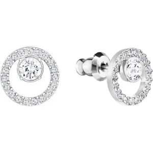 CREATIVITY CIRCLE EARRINGS, RHODIUM PLATED