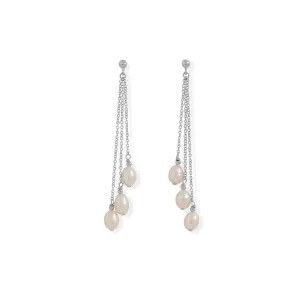 Cultured Freshwater Pearls Chain Drop Earrings