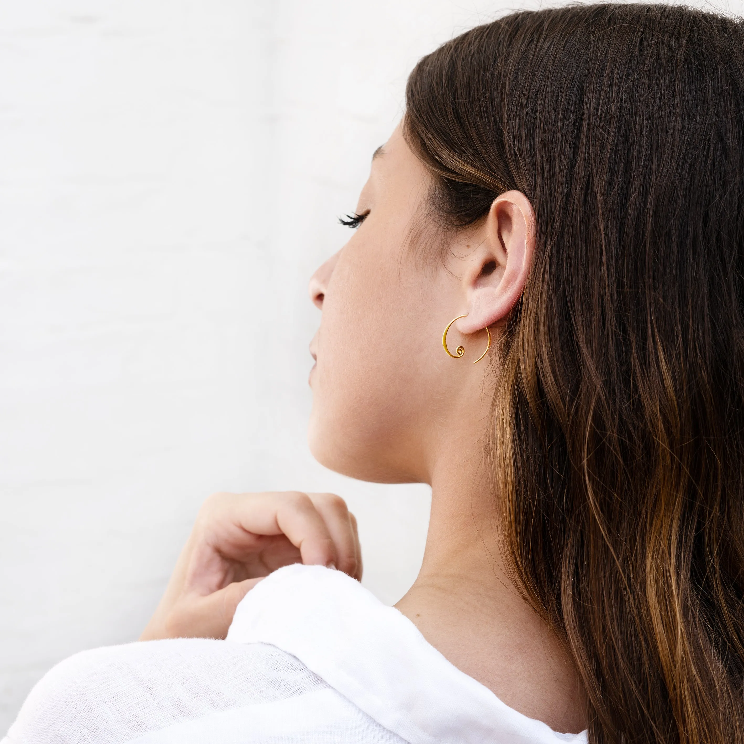 Curlicue Gold Hoops