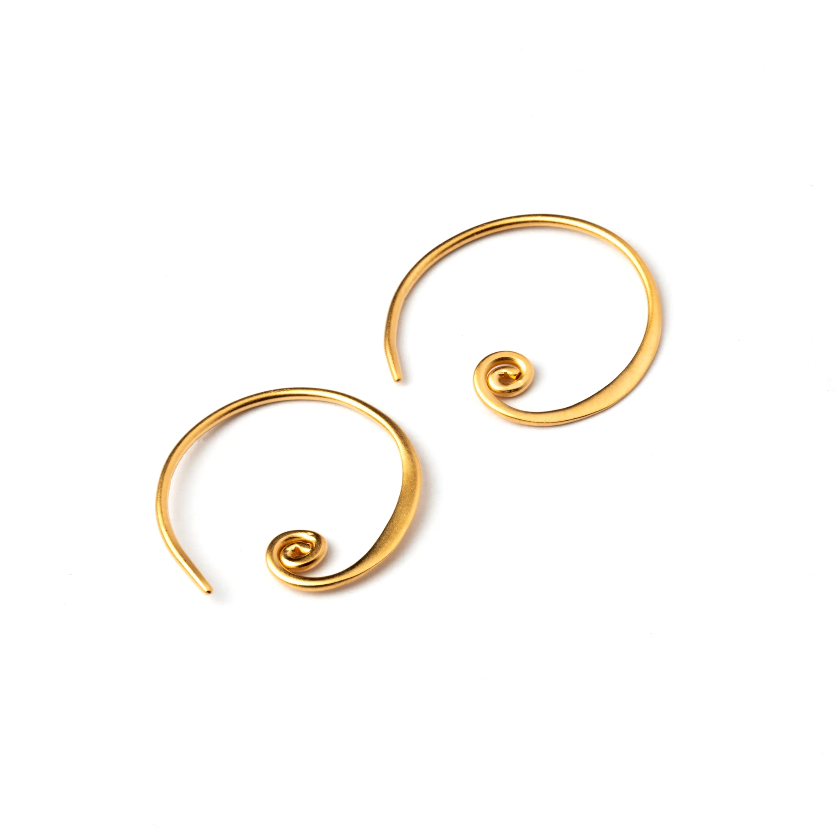 Curlicue Gold Hoops