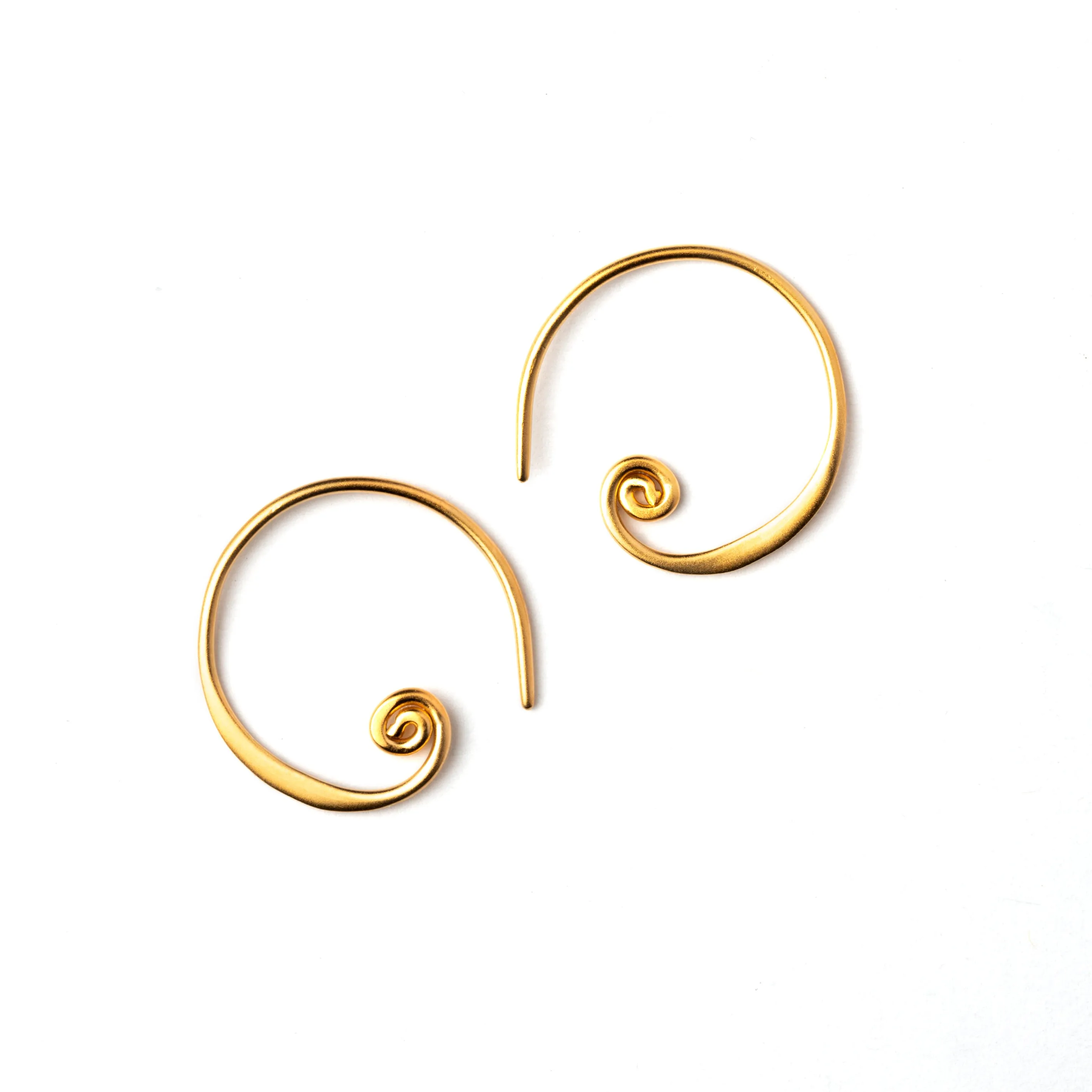 Curlicue Gold Hoops