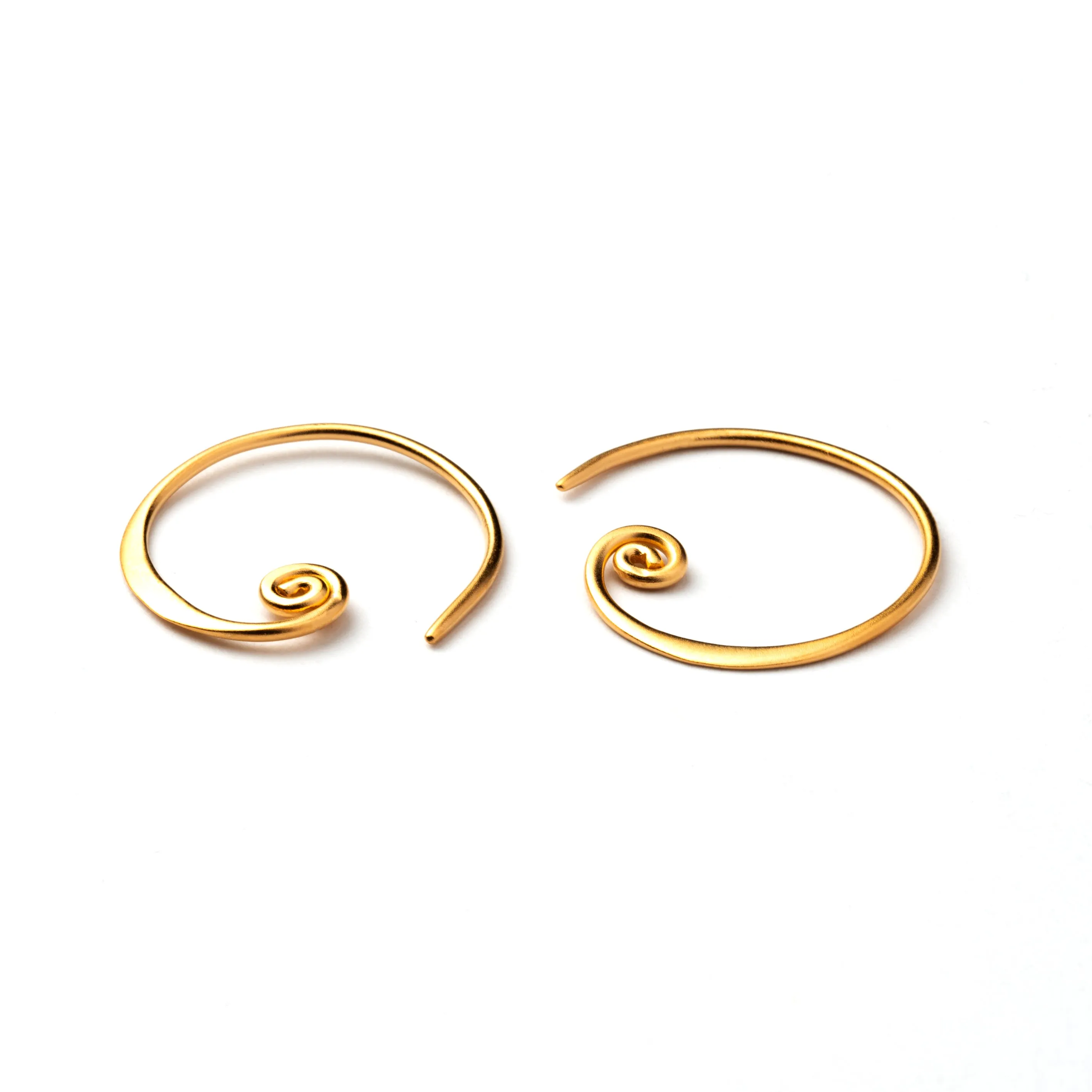 Curlicue Gold Hoops