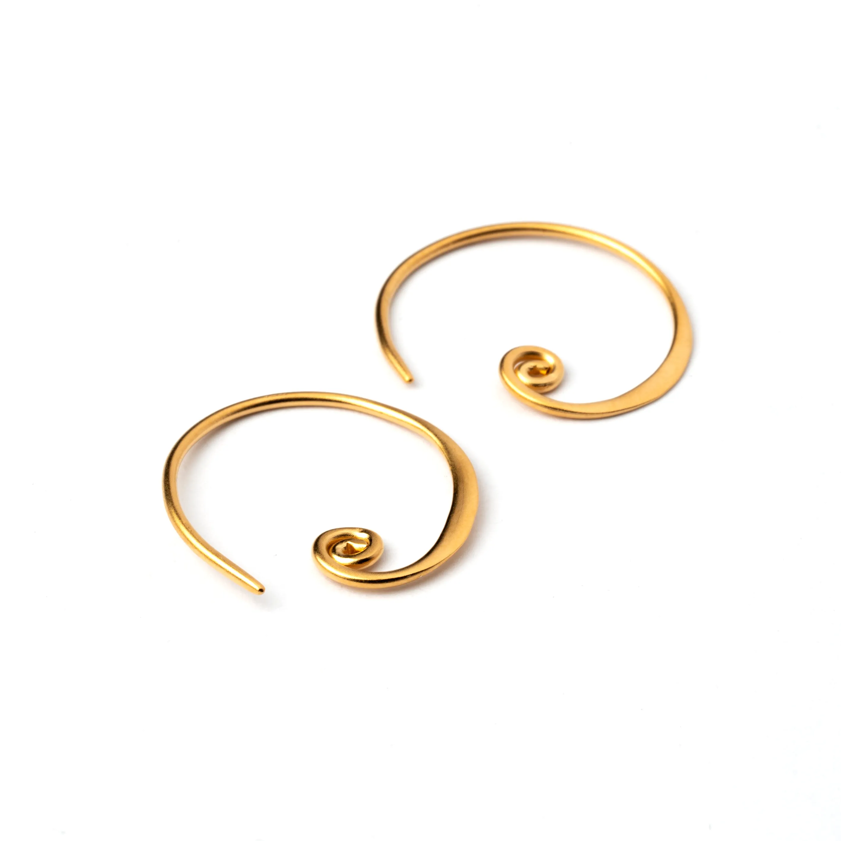 Curlicue Gold Hoops