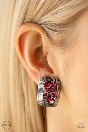 Darling Dazzle - Pink Clip-On Earrings