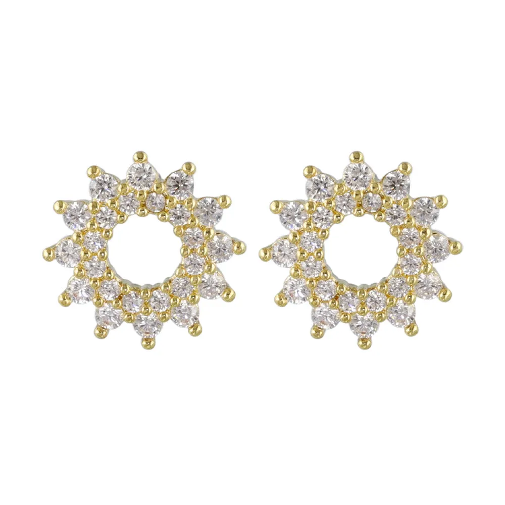 Diamante Sun Stud Earrings