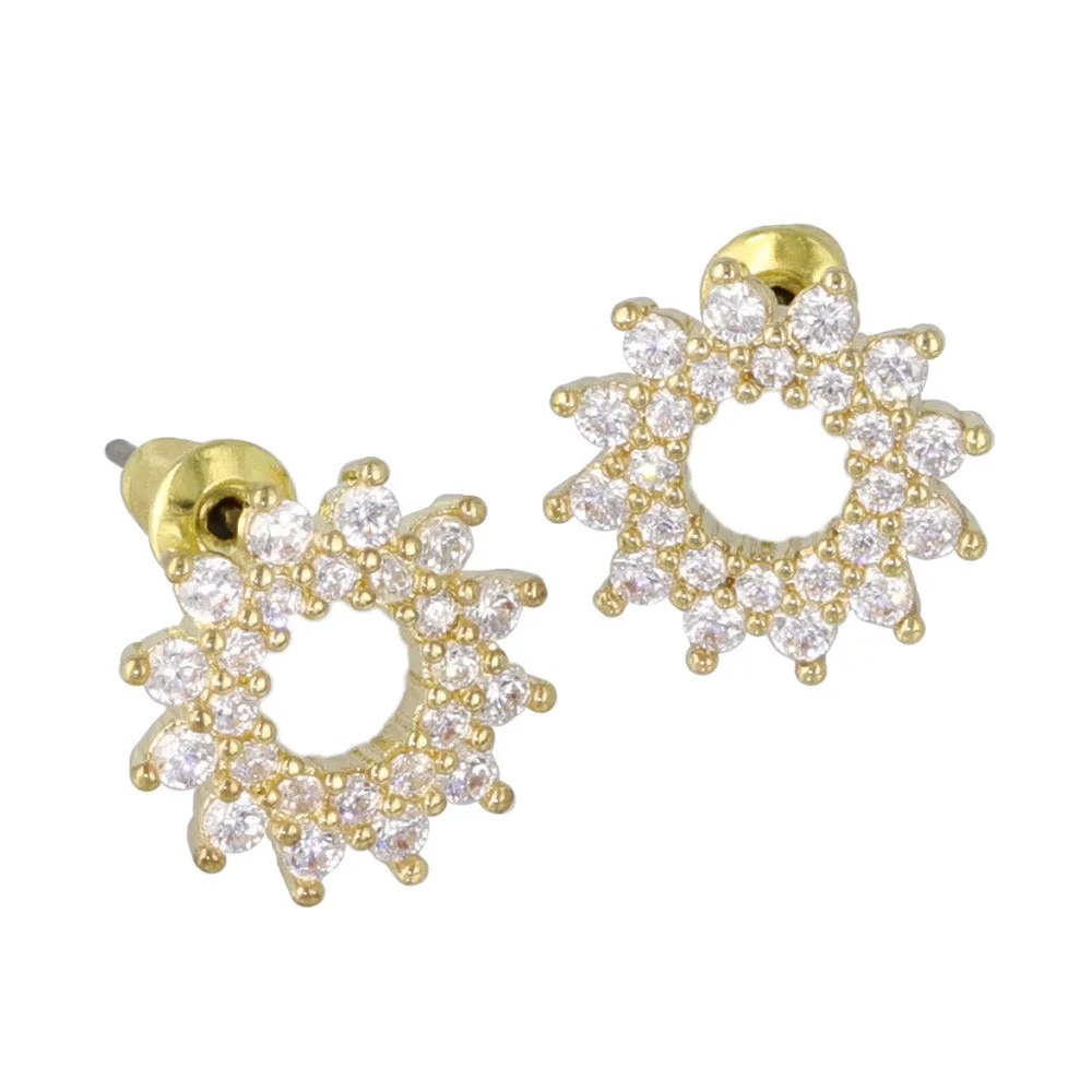 Diamante Sun Stud Earrings