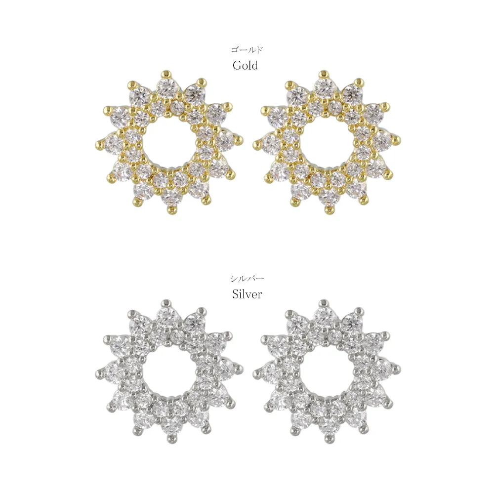 Diamante Sun Stud Earrings