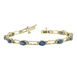 Diamond and Oval Sapphire Bracelet