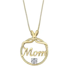 Diamond and Yellow Gold Mom Pendant