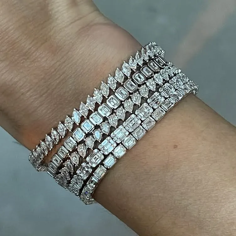 Diamond Baguette Illusion Tennis Bracelet