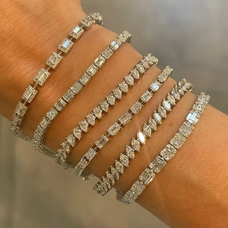 Diamond Baguette Illusion Tennis Bracelet