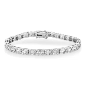 Diamond Baguette Illusion Tennis Bracelet