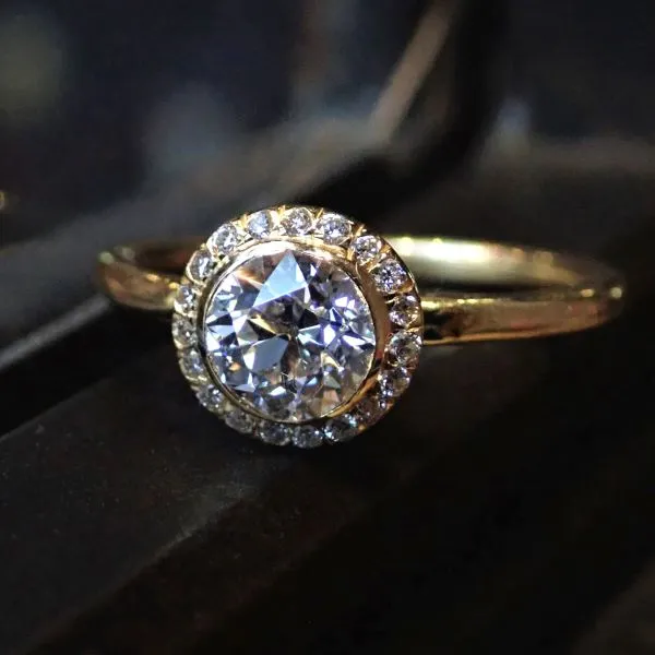 Diamond Frame Engagement Ring-Heirloom by Doyle & Doyle, Old Euro 0.73ct