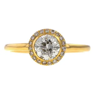 Diamond Frame Engagement Ring-Heirloom by Doyle & Doyle, Old Euro 0.73ct