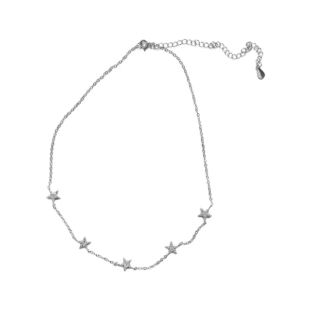 Diamond Stars Choker Necklace (sterling silver or 16K gold)