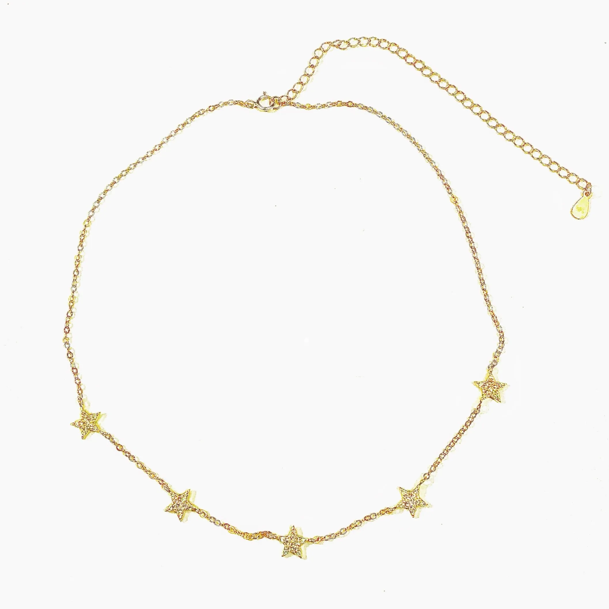 Diamond Stars Choker Necklace (sterling silver or 16K gold)