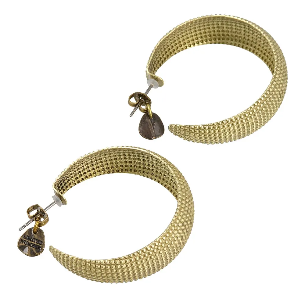 Dot Engraved Statement Hoop Earrings