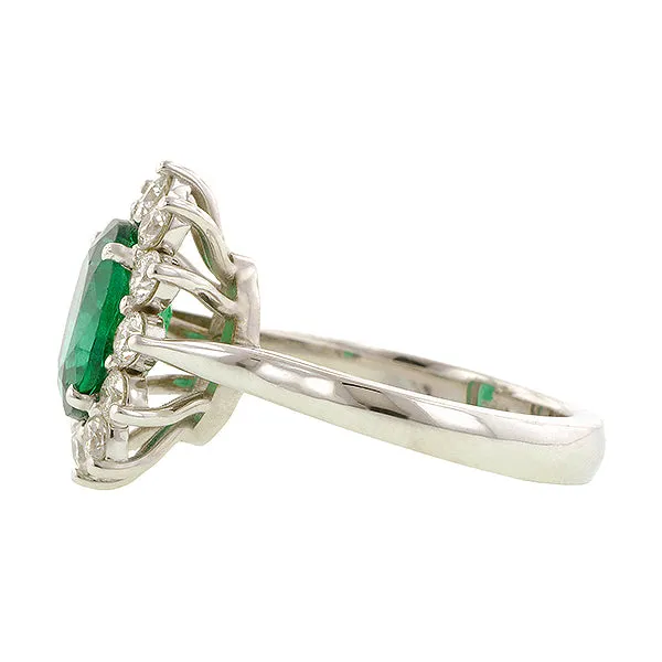 Emerald & Diamond Frame Ring