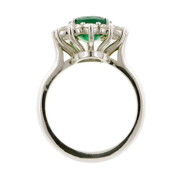 Emerald & Diamond Frame Ring