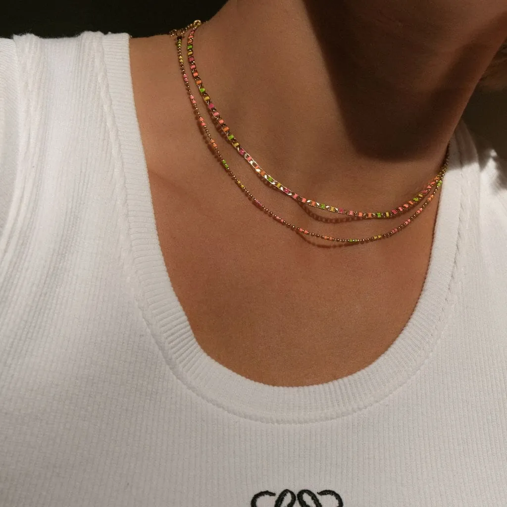 Emin neon ball chain necklace