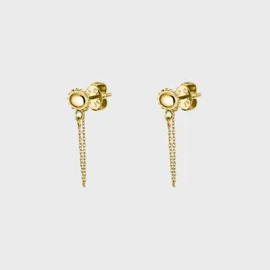 Essentielle Chain Stud Earrings, Gold Colour