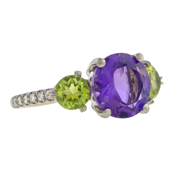 Estate Amethyst & Peridot Ring